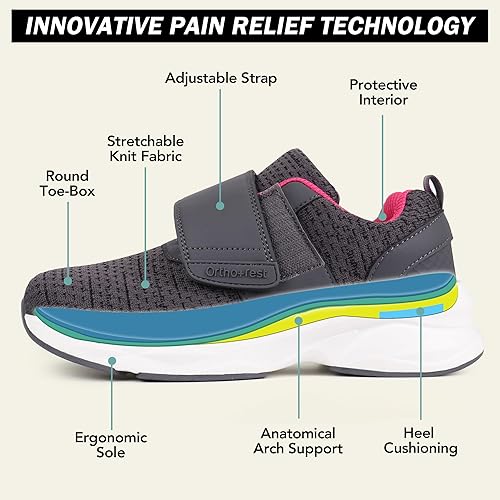 Miniatura 2 de Ortho+rest Zapatos para diabéticos para mujer con cierre ajustable, zapatos ortopédicos para caminar y edema para pies hinchados