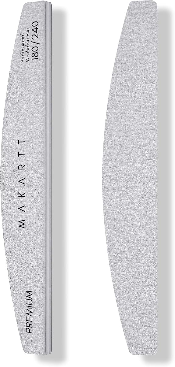 180/240 Grit Nail Files, 2PCS Zebra Emery Boards for Natural Nails | Dual-Sided 180 Grit Refines Edges, 240 Grit Smooths Surfaces, Pre-Buffed Safe Edge Filers for Home DIY Salon Use