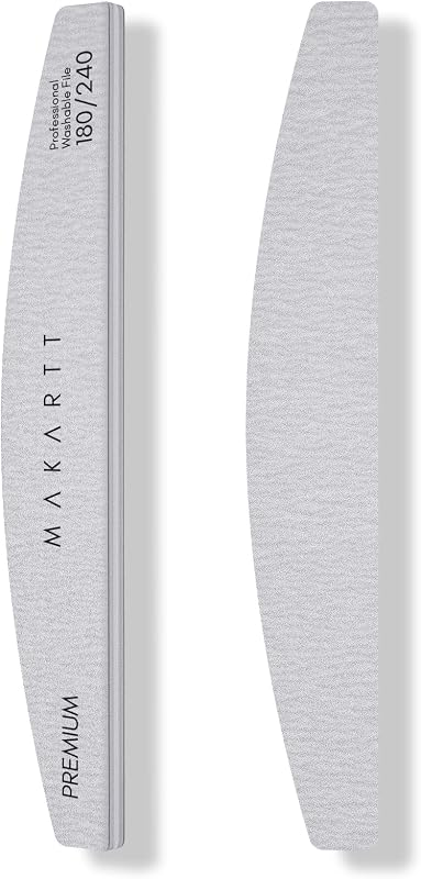 180/240 Grit Nail Files, 2PCS Zebra Emery Boards for Natural Nails | Dual-Sided 180 Grit Refines Edges, 240 Grit Smooths Surfaces, Pre-Buffed Safe Edge Filers for Home DIY Salon Use