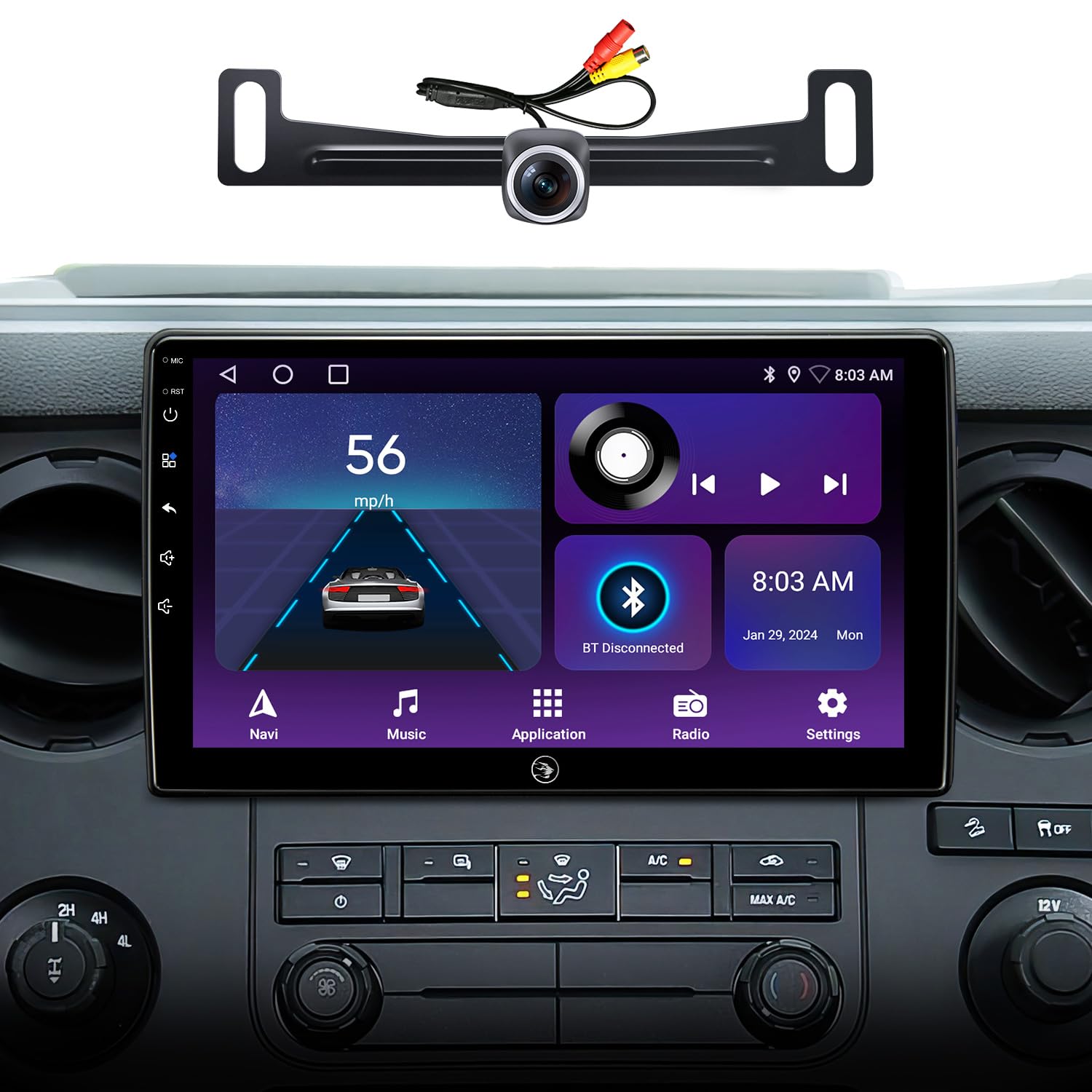 10 inch Android Car Stereo Radio for Ford F150 (2004-2008) F250 F350 F450(2008-2016) Expedition Focus Fusion with Wireless Carplay Android Auto Navigation Bluetooth 5G WiFi SWC Touchscreen Camera