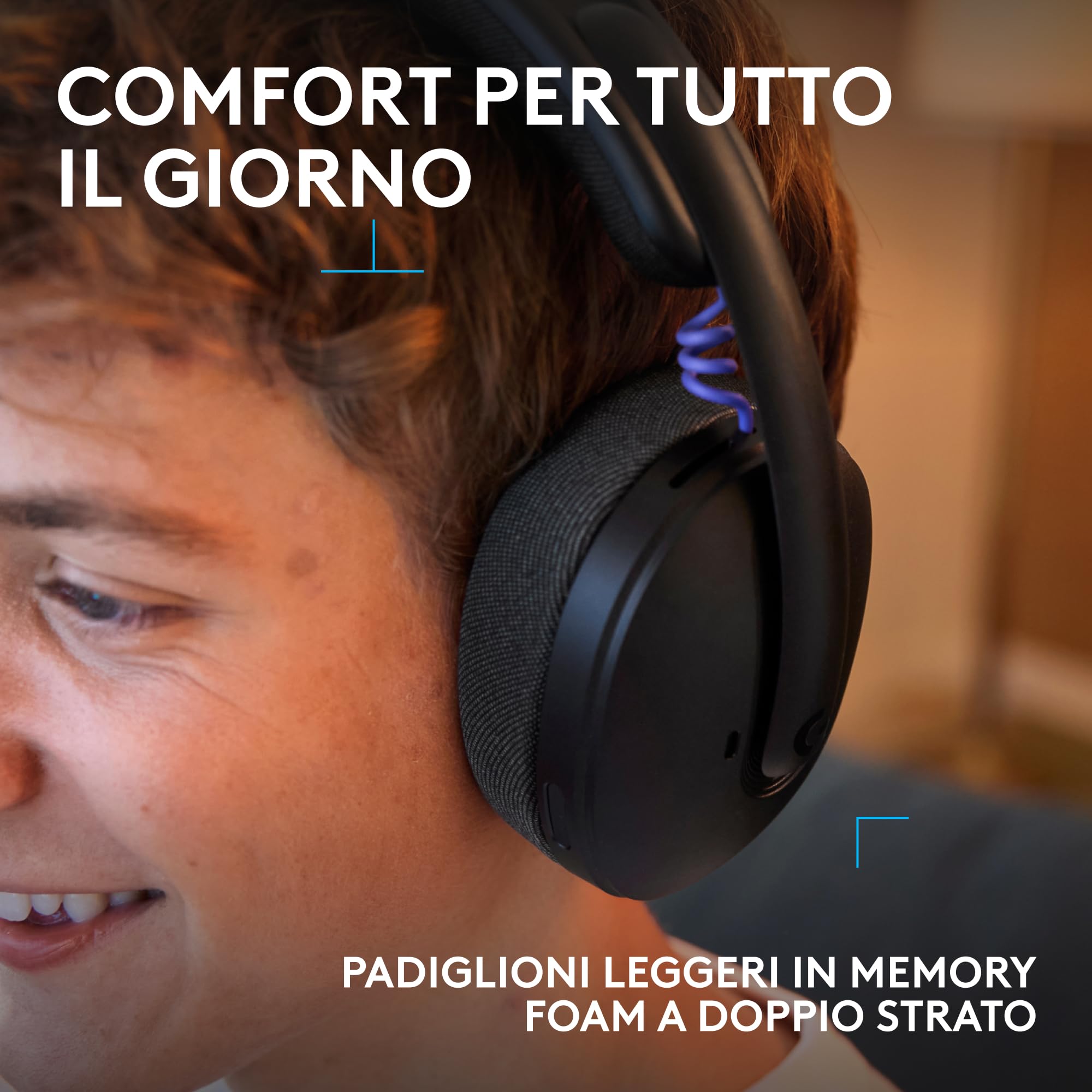 Logitech G G325 LIGHTSPEED, cuffie gaming Bluetooth wireless | Comfort tutto il giorno, mic riduzione rumore, audio 24 bit, 24+ ore autonomia, per PC, PS, Switch – Nero