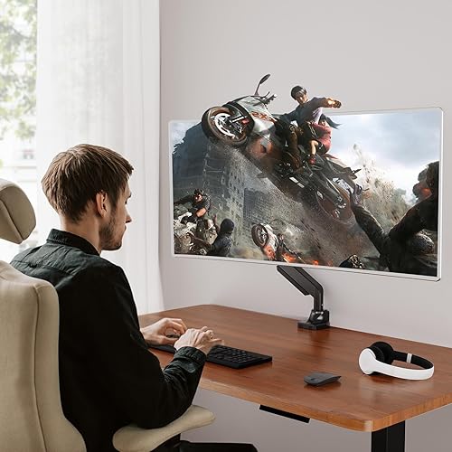 Miniatura 7 de MOUNTUP Soporte de monitor único para pantalla ultraancha de 17 a 43 pulgadas, soporta 6.6-33 libras, soporte de escritorio para brazo de monitor de