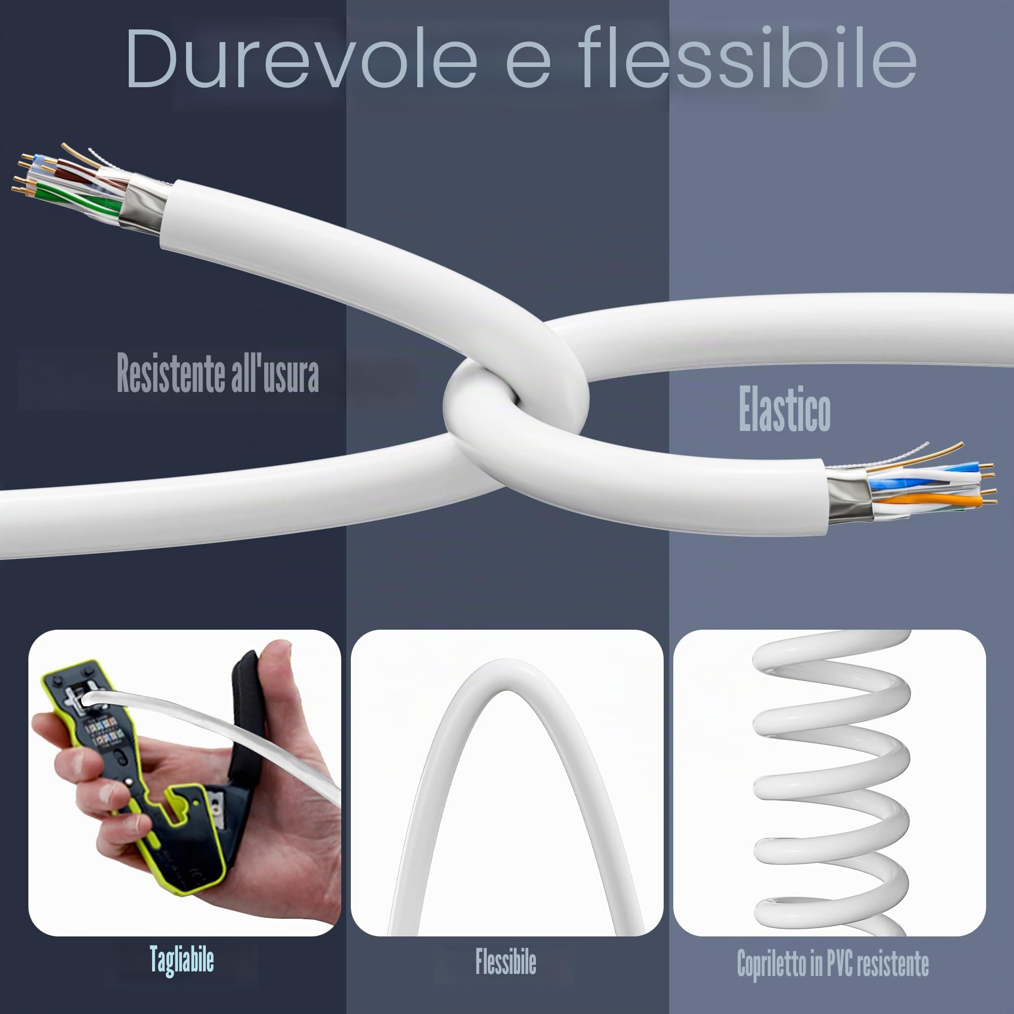 ikbc Cavo Ethernet 100 Metri, Cavo LAN Cat 6 Schermato FTP Alta Velocità Cavo di Rete Esterno Interno, Ultra Lungo RJ45 Gigabit Cavo Internet Cat 6 100m, 23AWG Impermeabile Anti-jamming Cavo Patch