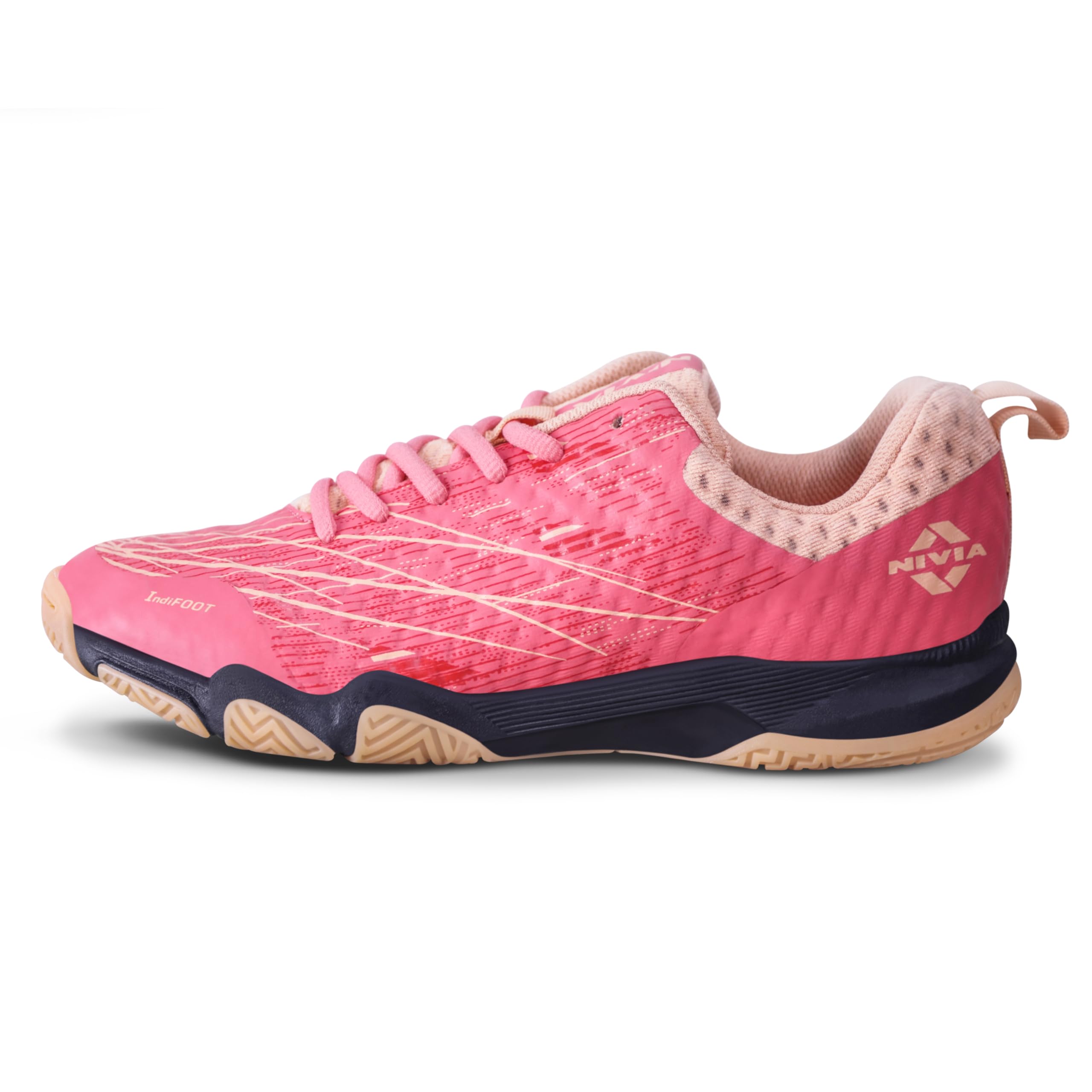 NiviaPowerstrike 3.0 Badminton Shoes for Men | Ultimate Pickleball, Padel, and Court Footwear | Badminton Sports Shoes | Best Non Marking Shoes | (Black/Blue/Peach)