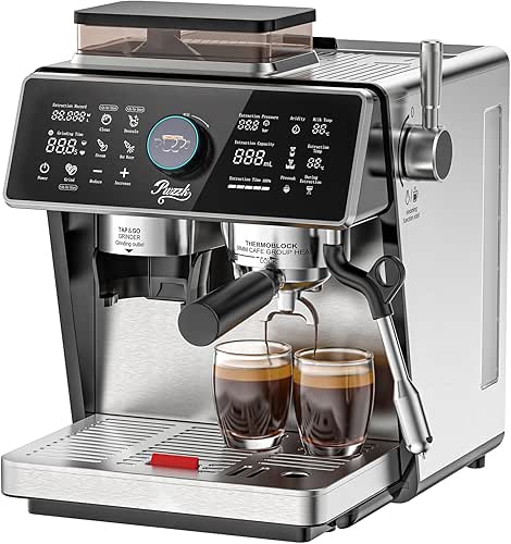Dual Boiler Semi-Automatic Espresso Machine with Built-in Grinder, 58mm Portafilter,