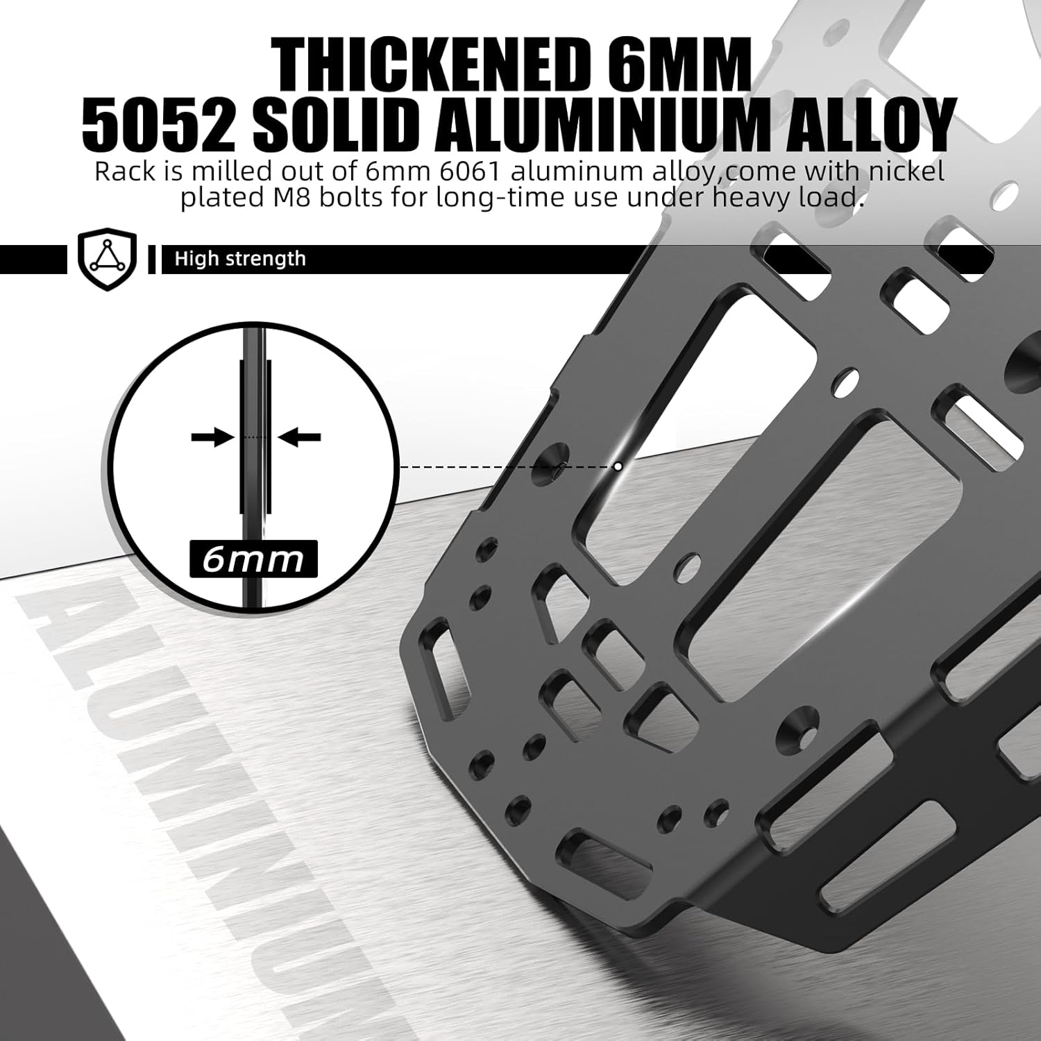 NICECNC Aluminum Motorcycle Rear Luggage Rack Compatible with Husqvana 901 Norden 2022 2023 2024, CNC Laser Cutting, 901 Norden Accessories, Black