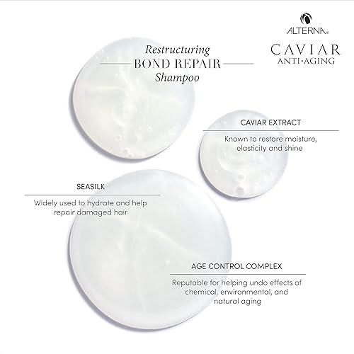 Miniatura 5 de CAVIAR - Champú reparador de enlaces reestructurante antienvejecimiento  Para puntas frágiles, dañadas y abiertas  Repara, fortalece y protege el