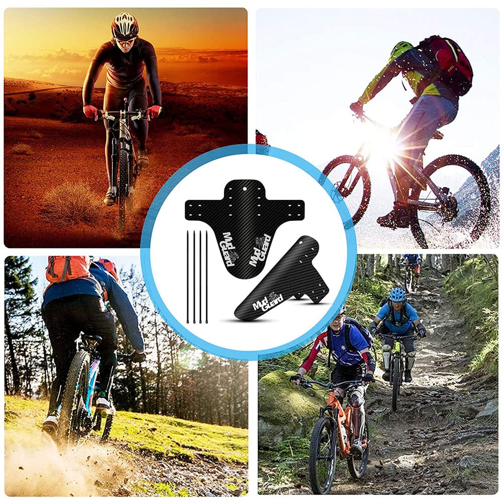 2 Pezzi Parafango MTB, Mud Guard Bici, Set Parafango per Mountain Bike, Mud Guard Bici, Parafango Compatibile Anteriore e Posteriore e Sono Adatti per Ruote di Dimensioni da 16 a 29 Pollici