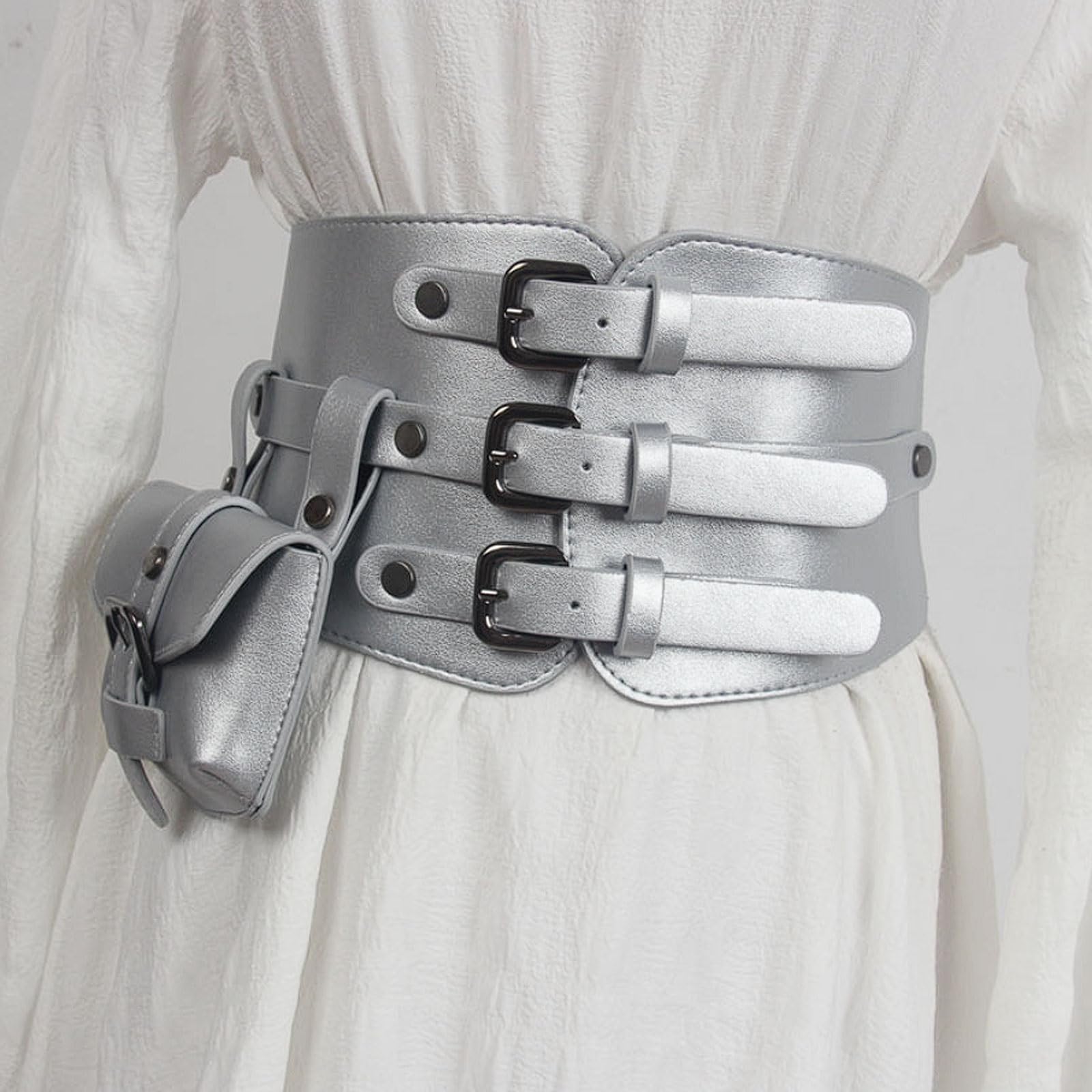 esmen Ceinture décorative for femme, ceinture en similicuir PU for robes, costumes, t-shirts, corset réglable Mains libres