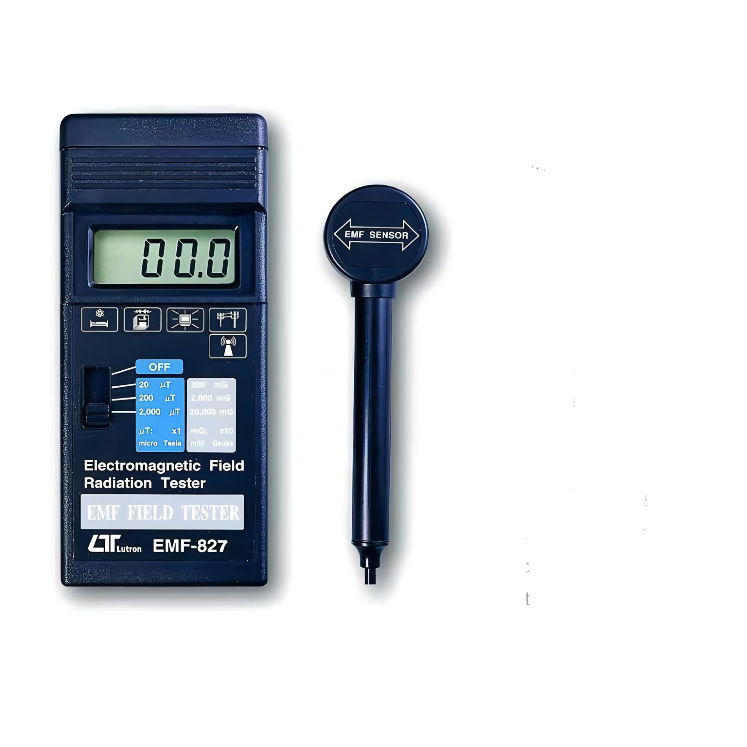 i-POOK EMF TESTER EMF-827 Electromagnetic Field Meter With separate probe high accuracy ±4% three ranges: 20/200/2,000 micro Tesla and 200/2,000/20,000 milli Gauss Made in Taiwan