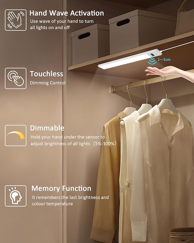 BOYIR 30cm Dimmable LED Szalag Érzékelővel 3 Szín Konyhai Munkalapvilágítás