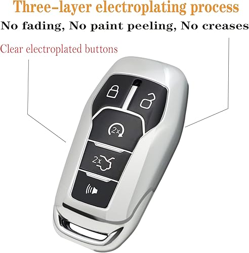 Miniatura 4 de Funda para llavero Ford y Lincoln, con llavero compatible con Explorer para Mustang para Edge Fusion MKZ MKC, accesorios de control remoto