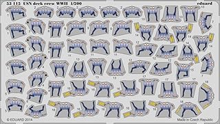 EDU53115 1:200 Eduard PE - US Navy Deck Crew WW2 MODEL KIT ACCESSORY