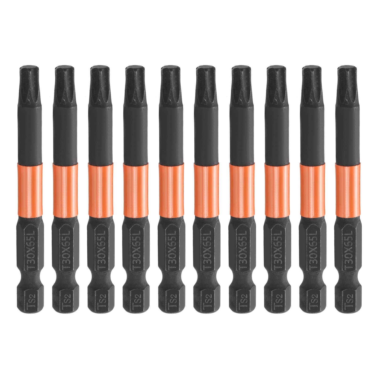 sourcing map 10pcs T30 Torx Head Screwdriver Bit 65mm Long 1/4" Hex Shank