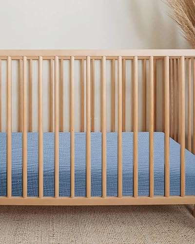 Miniatura 4 de Muslin Bassinet Sheet for Baby Boy and Girl, Universal Fit for Rectangle, Oval, Hourglass Bassinet Mattress, Moses Basket Sheets (Costume Blue,