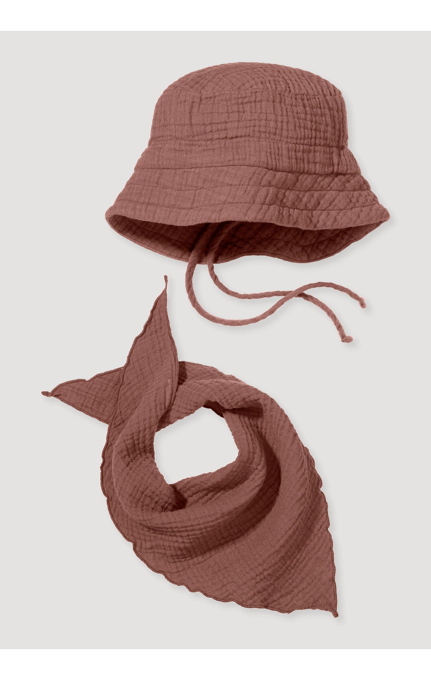 hessnatur Musselin-Set Sonnenhut & Tuch | Baby-unisex