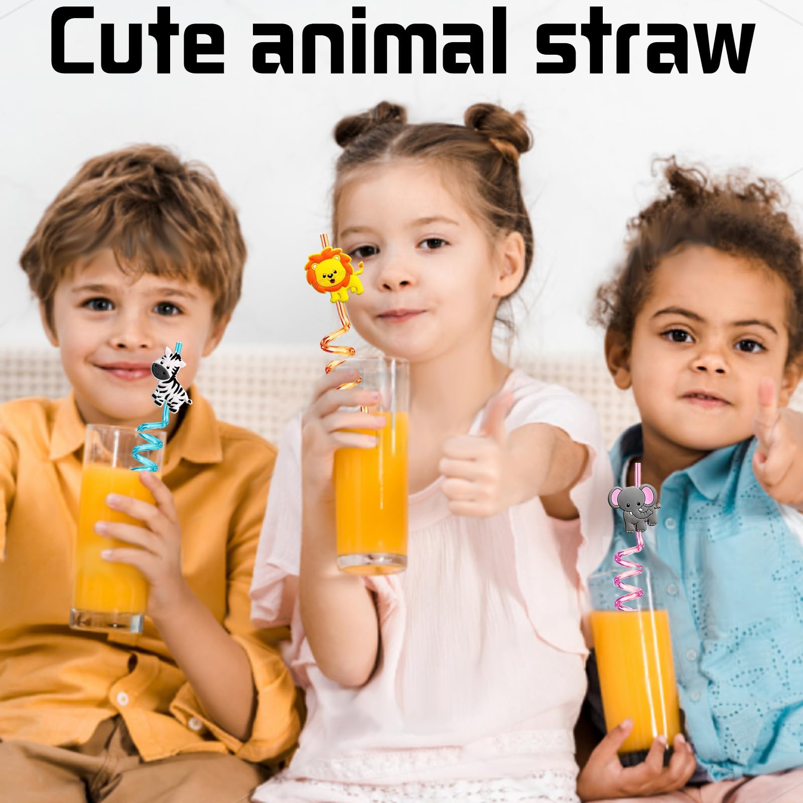 Ynaice 8 Pieces Reusable Drinking Straws Plastic Novelty Straws Fun Animals Straw Unicorn Colorful Curly Straw For Kids Adults Birthday Party Favors Party Supplies - View #8