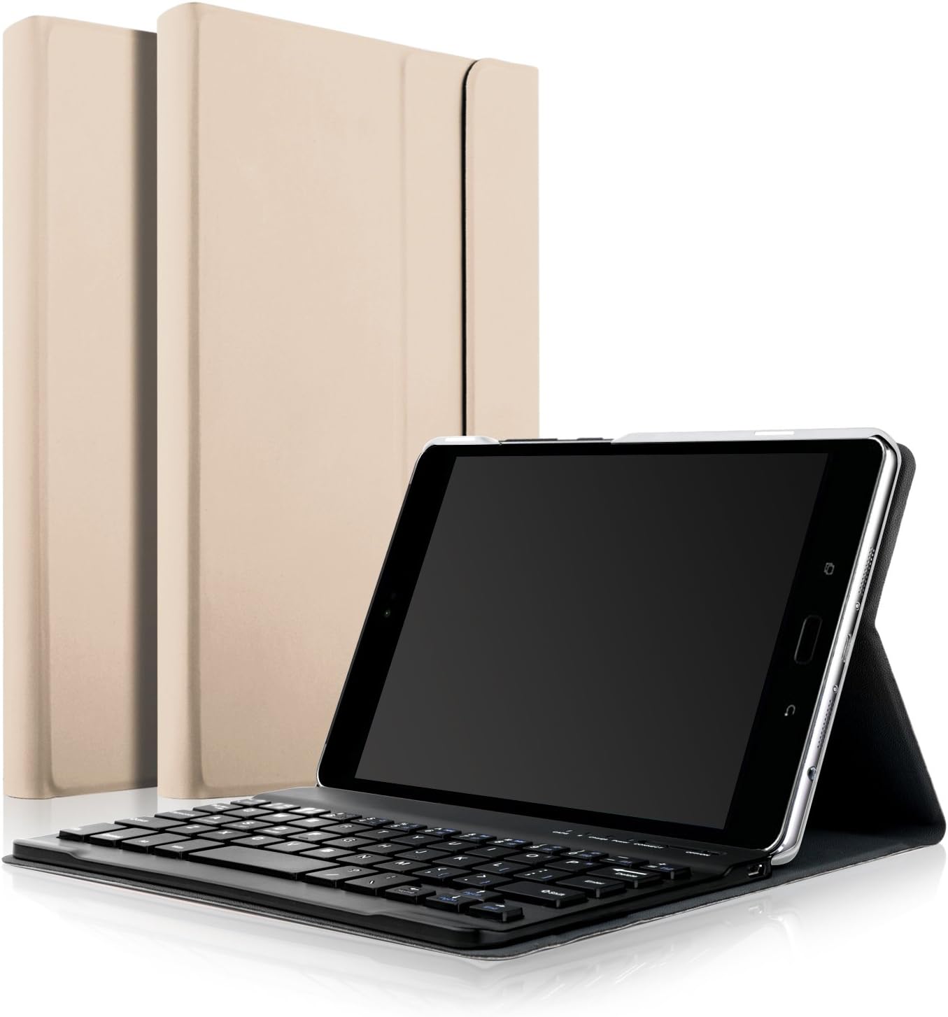 IVSO Case with Keyboard for Asus Zenpad Z8s - Ultra-Thin Detachable Wireless Keyboard Front Prop Stand Case/Cover for Asus Zenpad Z8s ZT582KL Tablet(Gold)