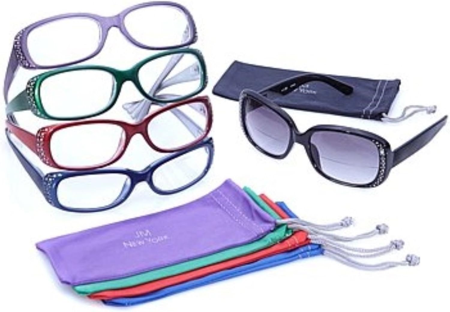 Joy Mangano Shades Readers Glam Jeweled 10 Piece Set with