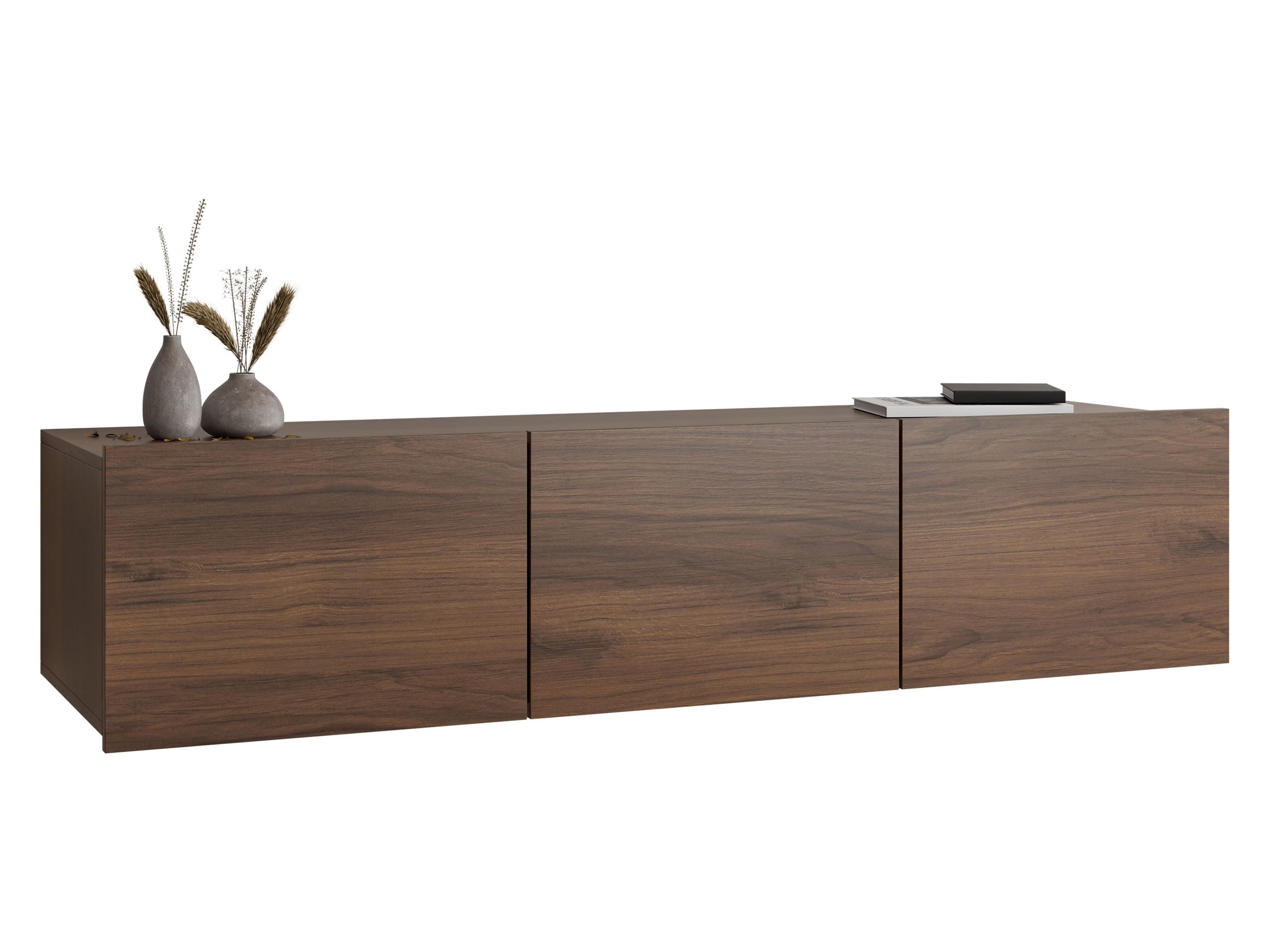 Mirjan24 TV-Lowboard Calabrini 150 BR04 mit Hängeschrank (Nuss Warmia)