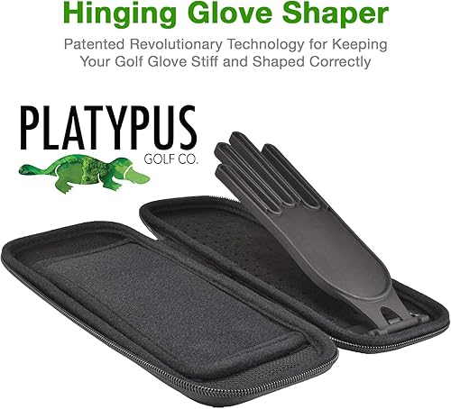 Miniatura 2 de Platypus Golf Co Caddie - Funda para guantes con moldeador rígido de bisagra - Protector y organizador de funda rígida con ranuras de almacenamiento