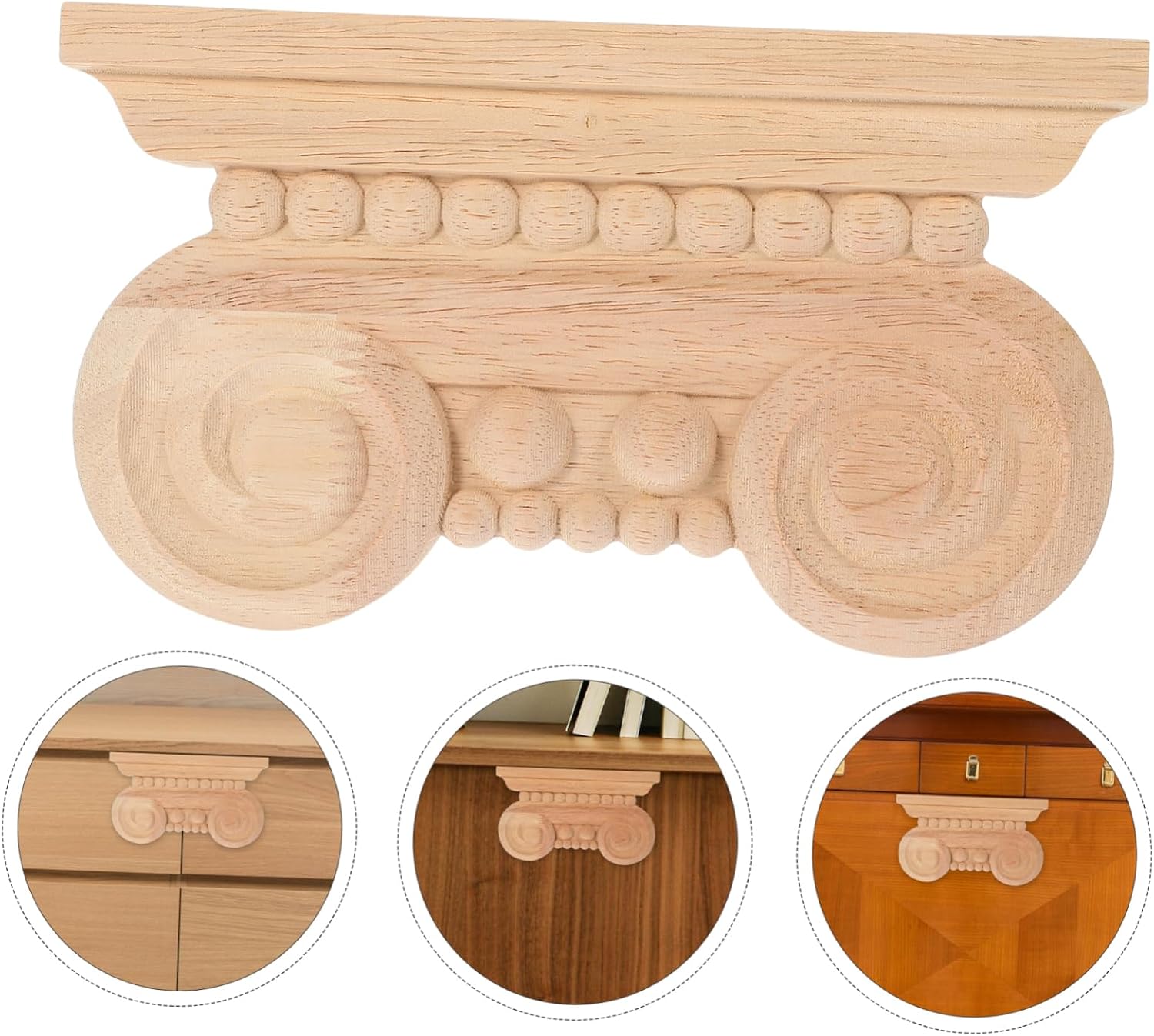 Wood Applique Furniture Onlay Decoration Roman Column Carved