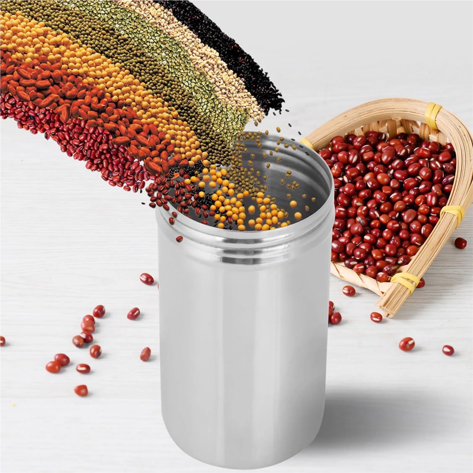 Aufbewahrungsglas Trockenfrüchte 3 stücke Edelstahl Versiegelt Lagerung Jar Tragbare Tee Kaffee Bohnen Getrocknete Obst Behälter Große Edelstahl Versiegelt Lagerung Tank