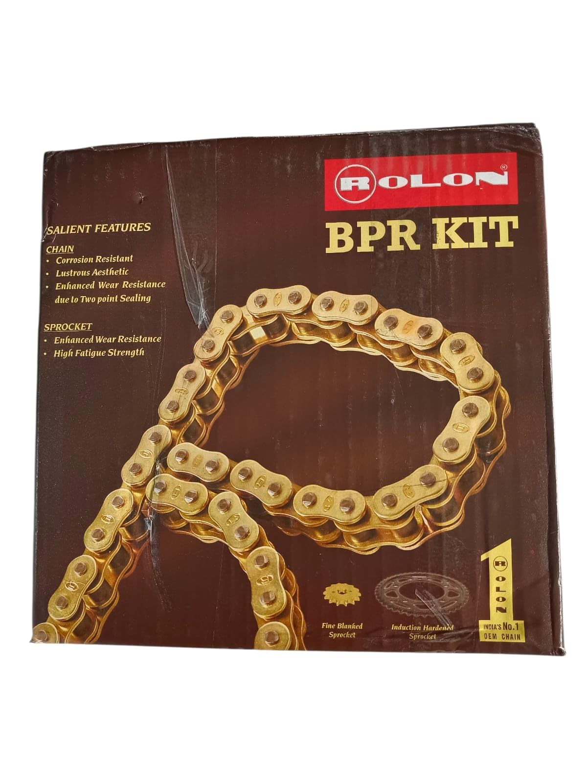 Brass Chain Sprocket Compatible with Highness CB350/CB350RS, 104L/14T/35T, High Performance, Durable Replacement Part