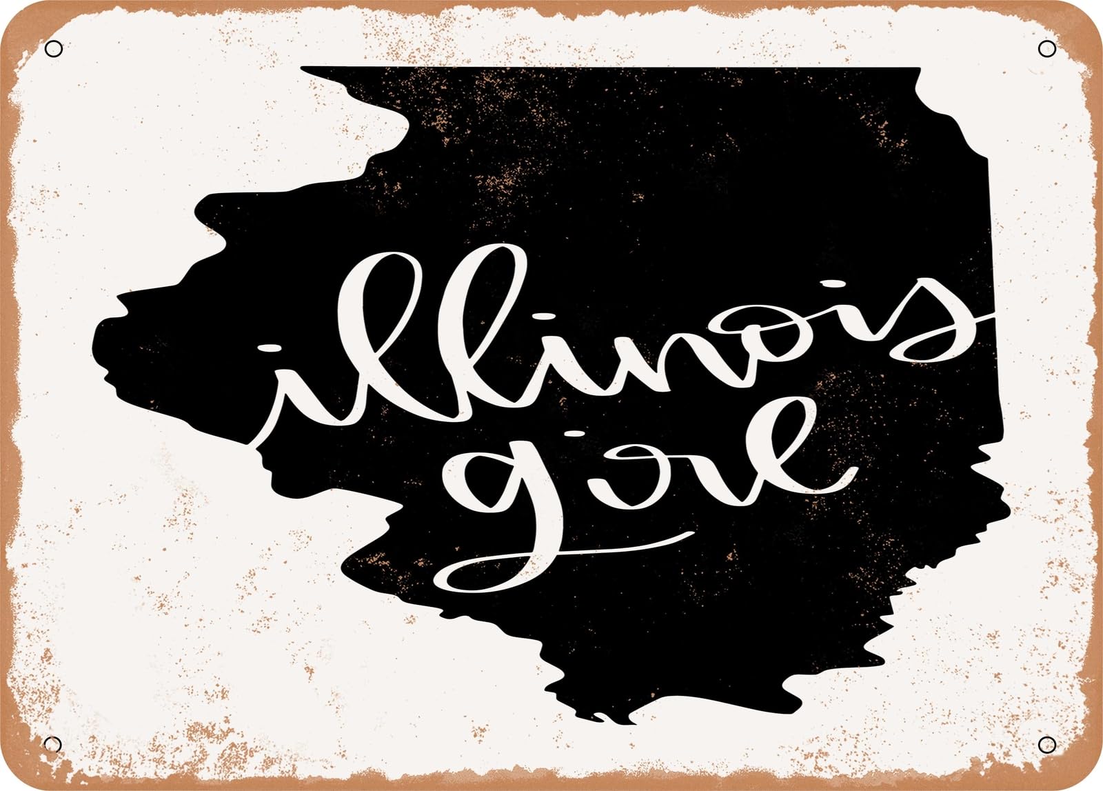 Metal Sign - Illinois Girl - Vintage Rusty Look Sign home decor