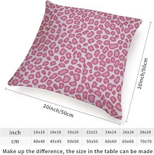 Vista 392 de Funda de cojín con estampado de guepardo rosa intenso, cojín cuadrado con estampado de animales fucsia, funda de almohada decorativa para el hogar