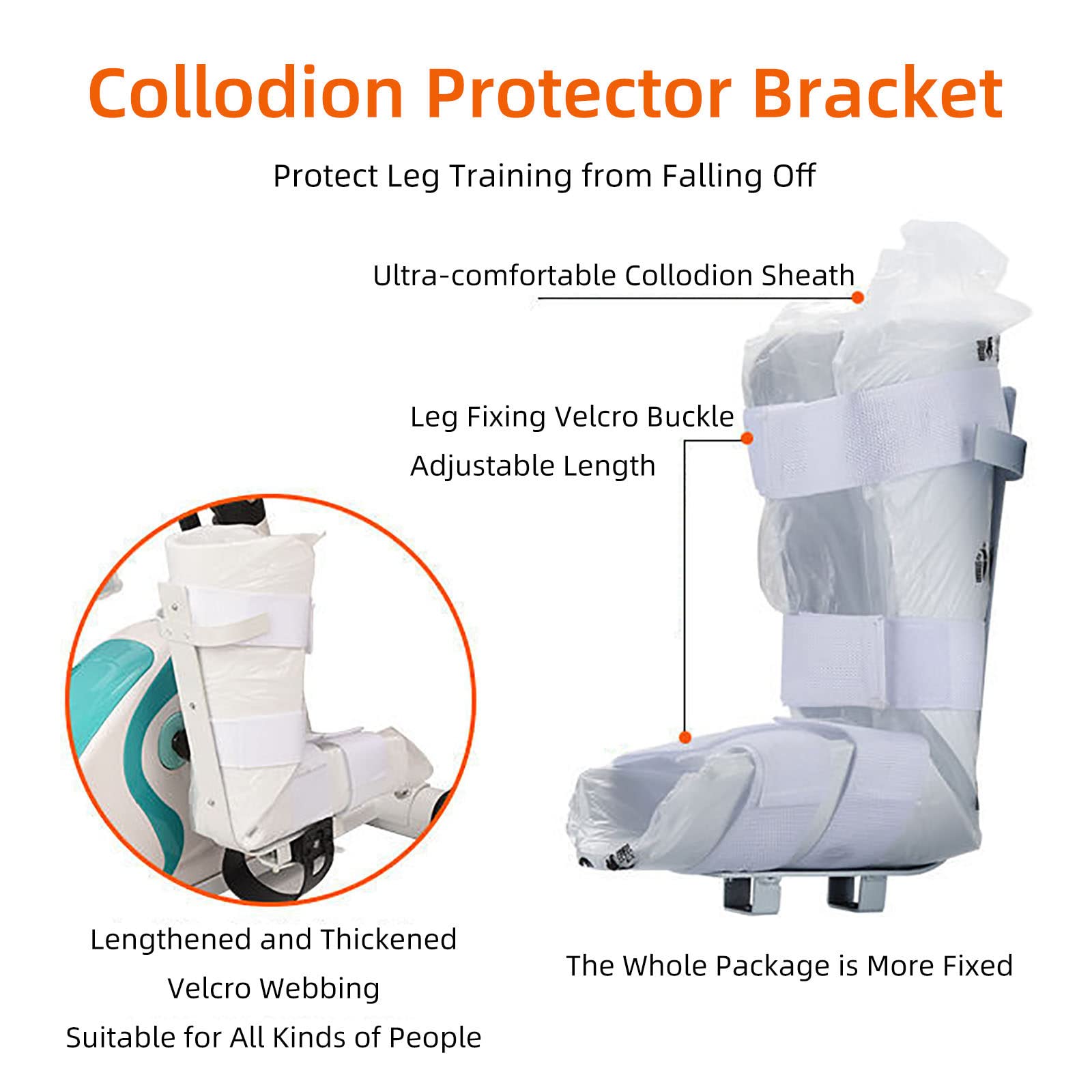 Soporte de soporte para piernas y tobillos para máquina de rehabilitación, soporte multifuncional para piernas/bicicleta de ejercicio especial para miembros inferiores fijos con cierre de velcro, pa