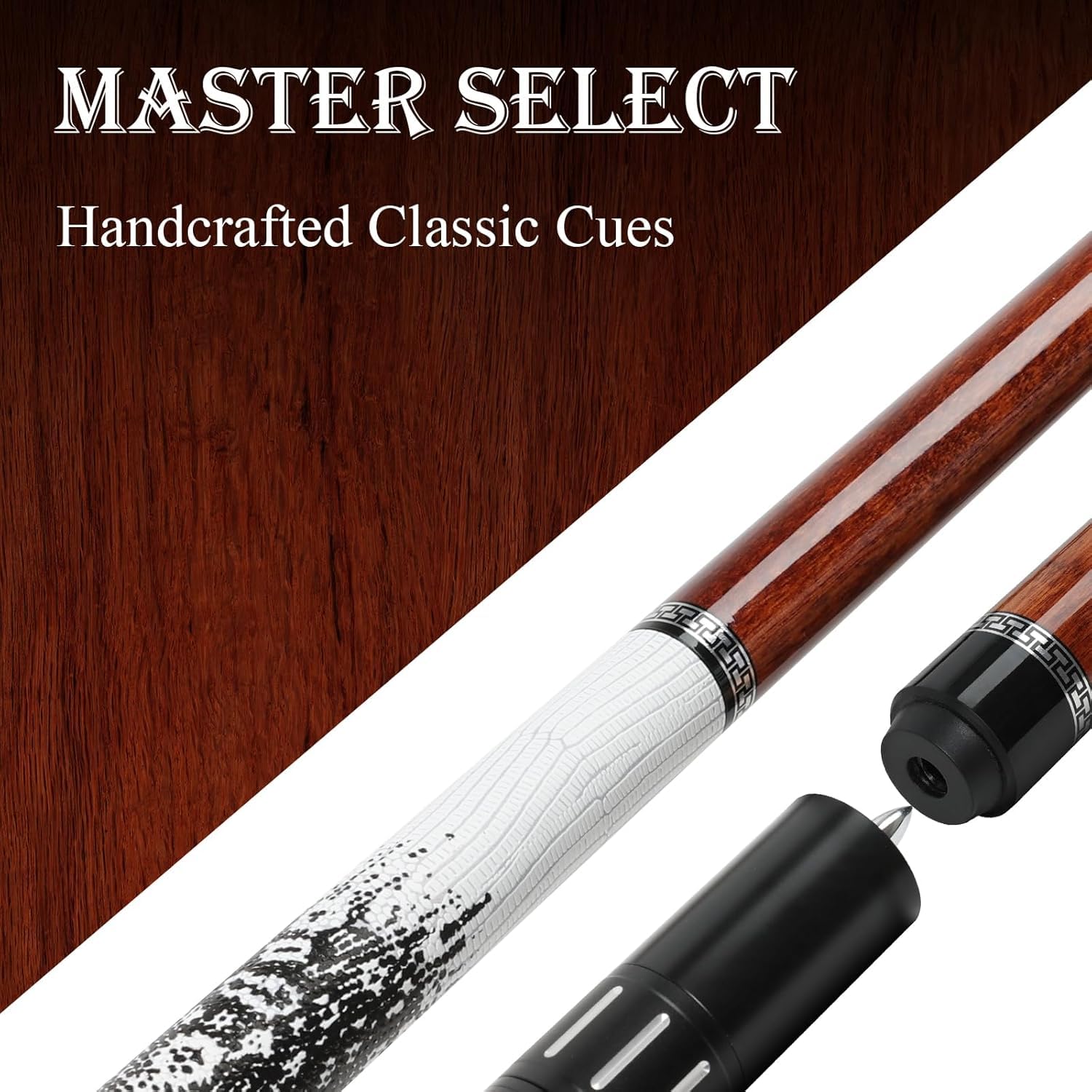 AKLOT Queue de Billard, Queue Professionnelle avec rallonge télescopique, Queue en Bois d'érable Canadien avec étui, 147 cm(58'') 538-590g(19-21onces)