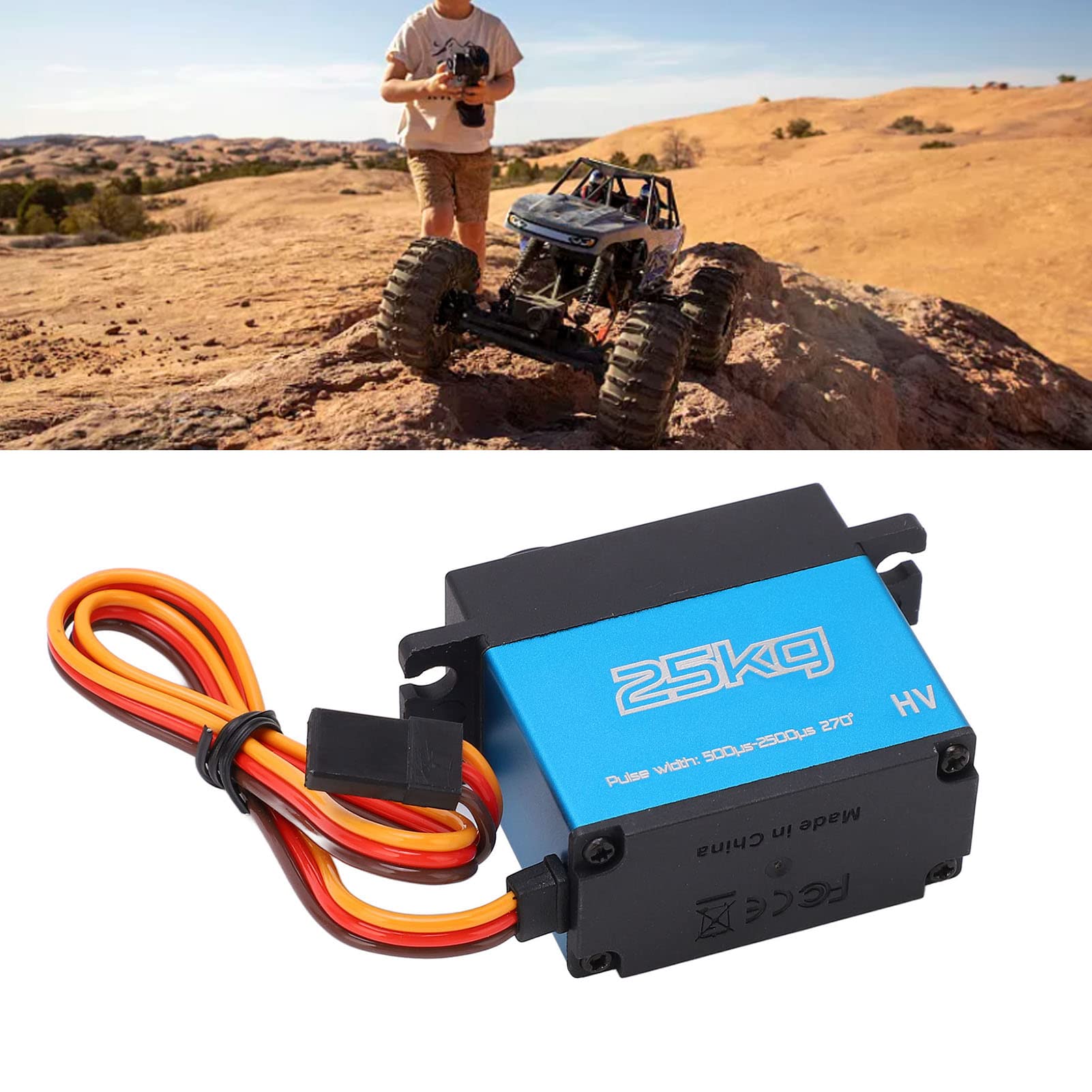 Serwo RC 25KG Metal Gear Wodoodporny serwomechanizm cyfrowy 270 stopni z ramieniem 25T do 1/10 1/12 RC Car Robot Ship