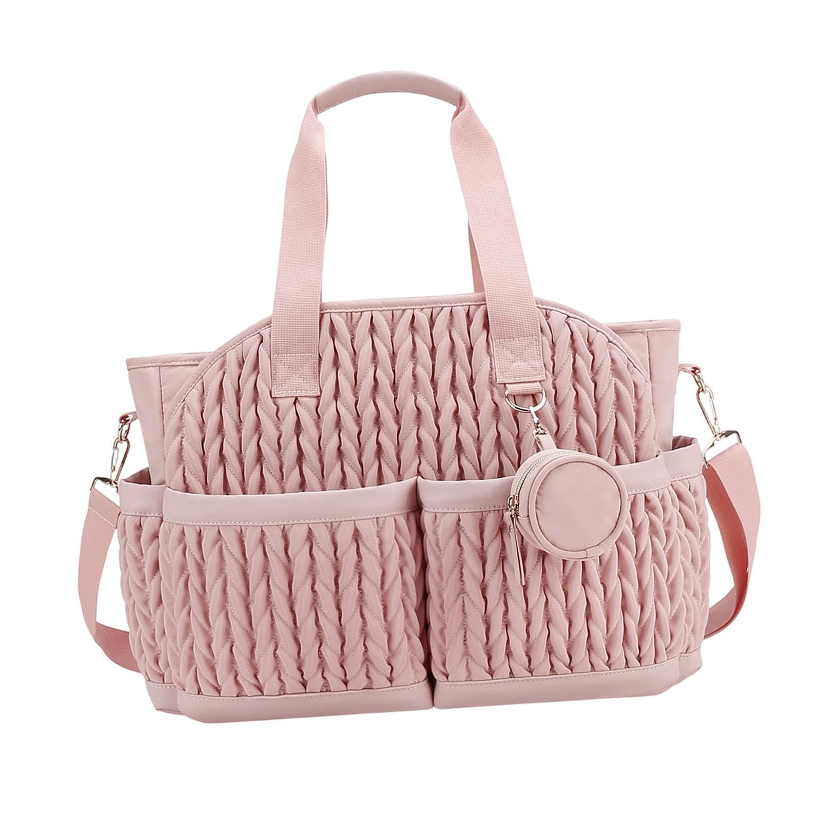 Diaper Bag Tote Versatile Portable Baby Changing Bag for Trip Outdoor Picnic Pink|Baby|Diapering|Diaper Bags-image-10