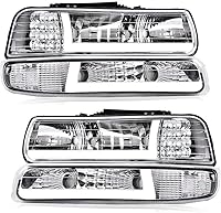 Vista 15 de PIT66 Conjunto de faros LED DRL BAR, compatible con GMC Sierra 1999-2006 /GMC Yukon 2000-2006, faros delanteros con lente ahumada, carcasa negra