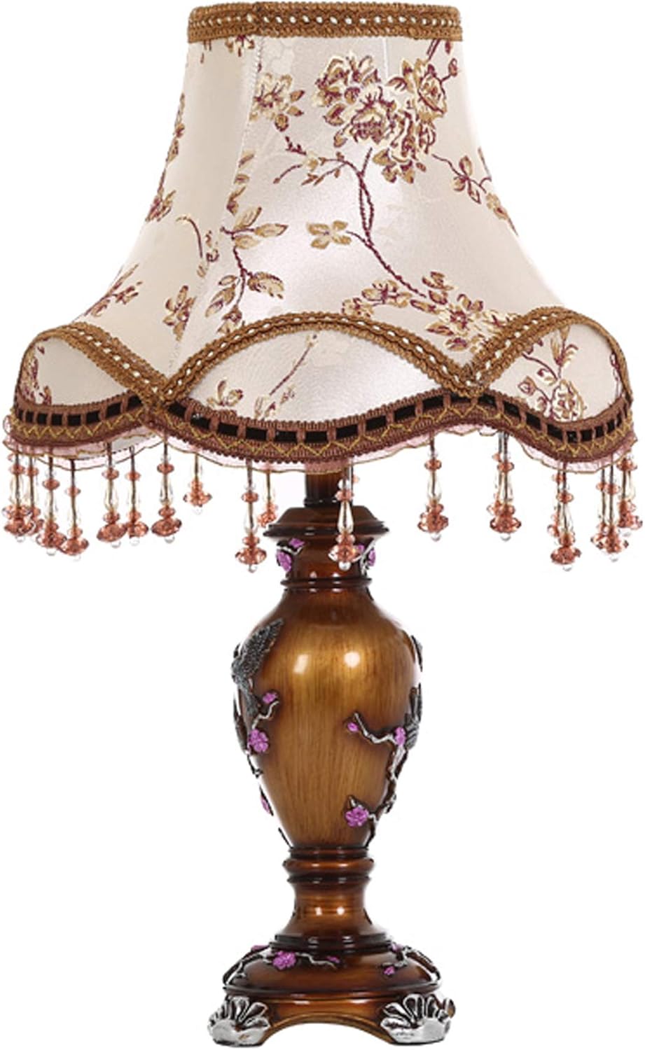 Victorian Style Table Lamp Tiffany Style Lamps Baroque Small Desk Light 21 Inches Tall 12 Inch Wide Lamp Shade Vintage Nightstand Lamp for Bedroom Room,Living Room,Study Room,Office,Dorm Room