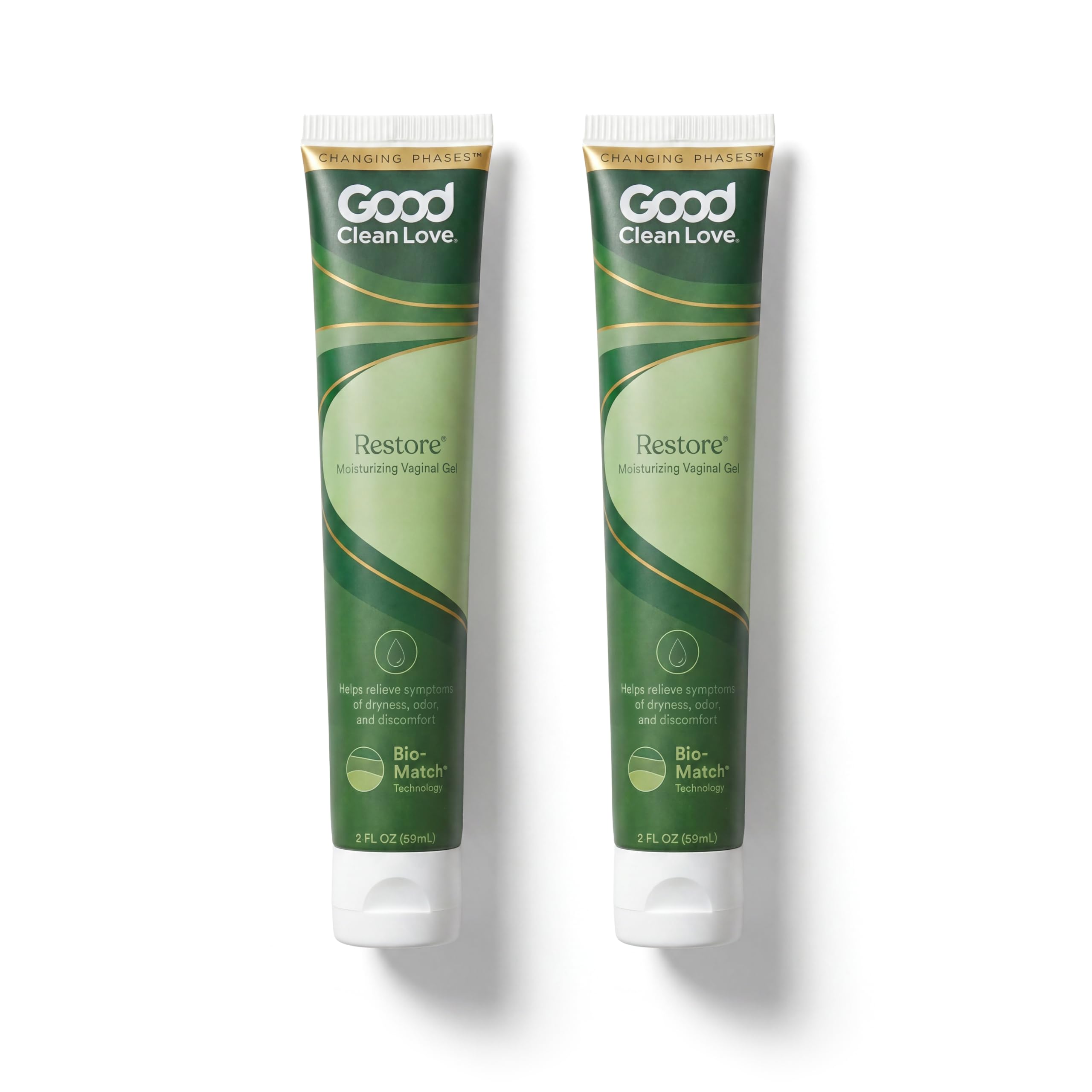 Good Clean Love Restore Moisturizing Vaginal Gel pH-Balanced, 2 Oz (2-Pack) | Water-Based Moisturizing Gel With Aloe Vera & Lactic Acid. Reduces