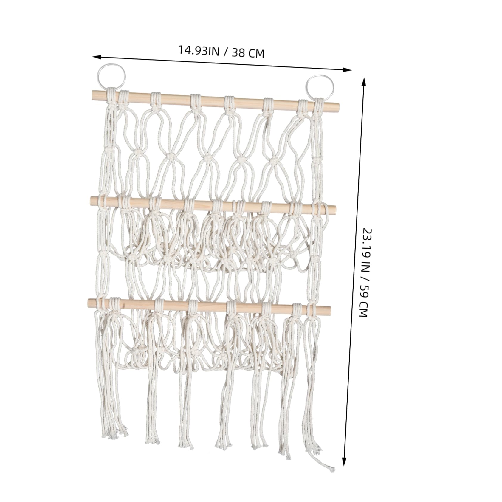 ABOOFAN Hanging Organizer for Books Multi Functional Storage Net with Wooden Rod Space Saving for Playroom and Nursery Decor Stylish and Design