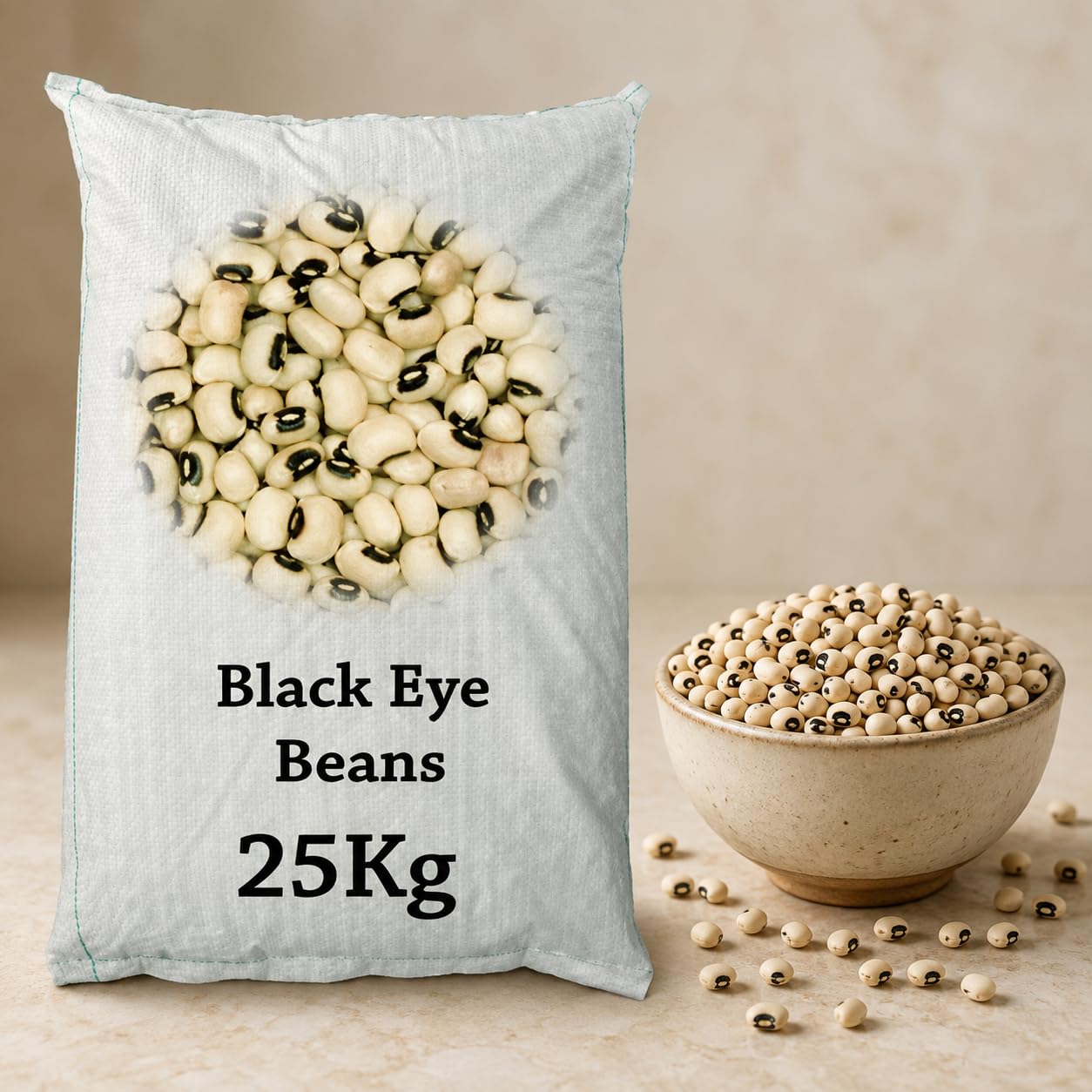 Black Eye Beans 25kg - Fagioli dall'occhio secchi di alta qualità per insalate, stufati e contorni | Ricchi di proteine, fibre e nutrienti; ideali per un'alimentazione sana met Kajal Sticker