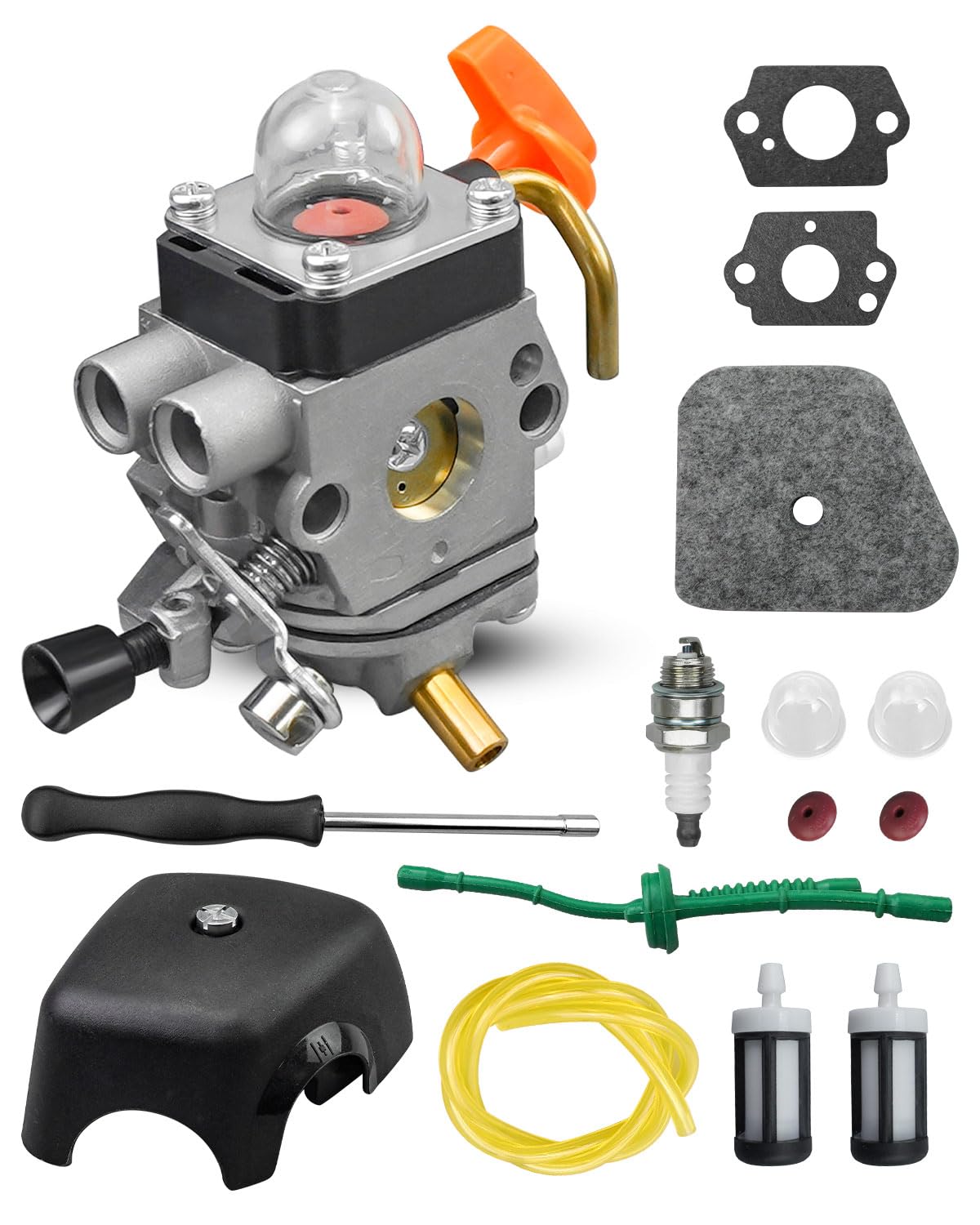 Carburetor Fit for Stihl FS90R FS90 FS110 FS110R FS100 HT100 HT101 FS130R KM110R KM90R Trimmer Weed Eater, Replace C1Q-S174 4180-120-0610, Carb Tune Up Kit with Air Filter Cover