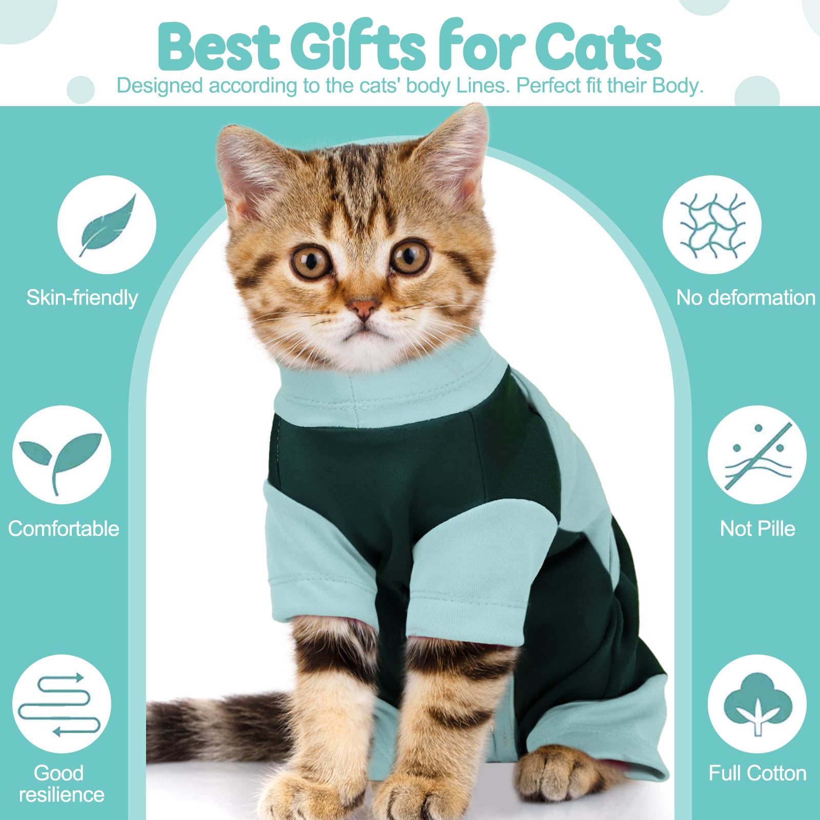 Cat Anxiety Jacket, Anxiety Vest Jacket for Fireworks, Thunderstorm, Travel, Separation, Anxiety Calming Vest Wrap for Cats and Small Dogs