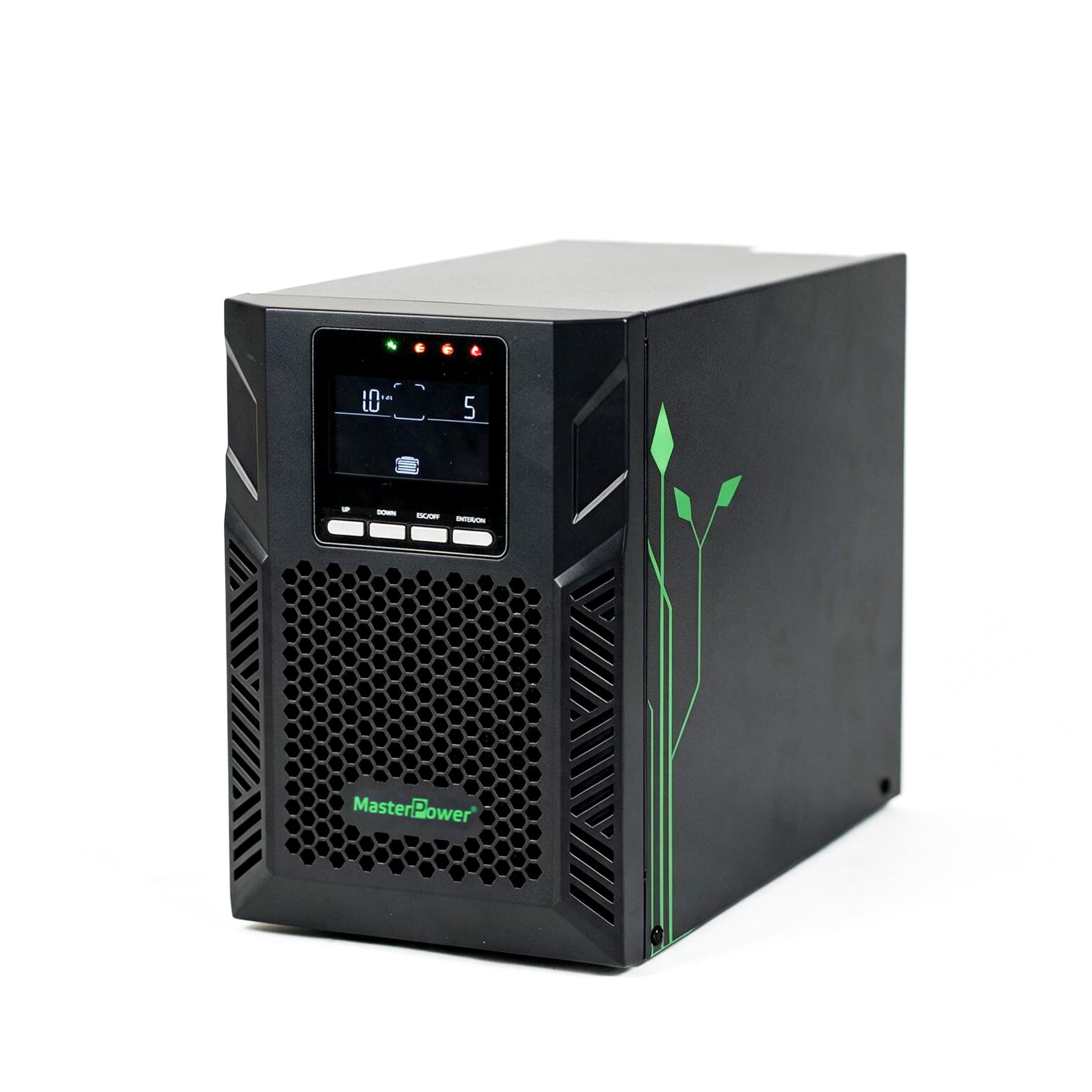 Master U-Power SAI UPS 1000VA 900W Online Doble Conversión, Onda Senoidal Pura, 2 Schuko, Baterías 2x12V 9Ah