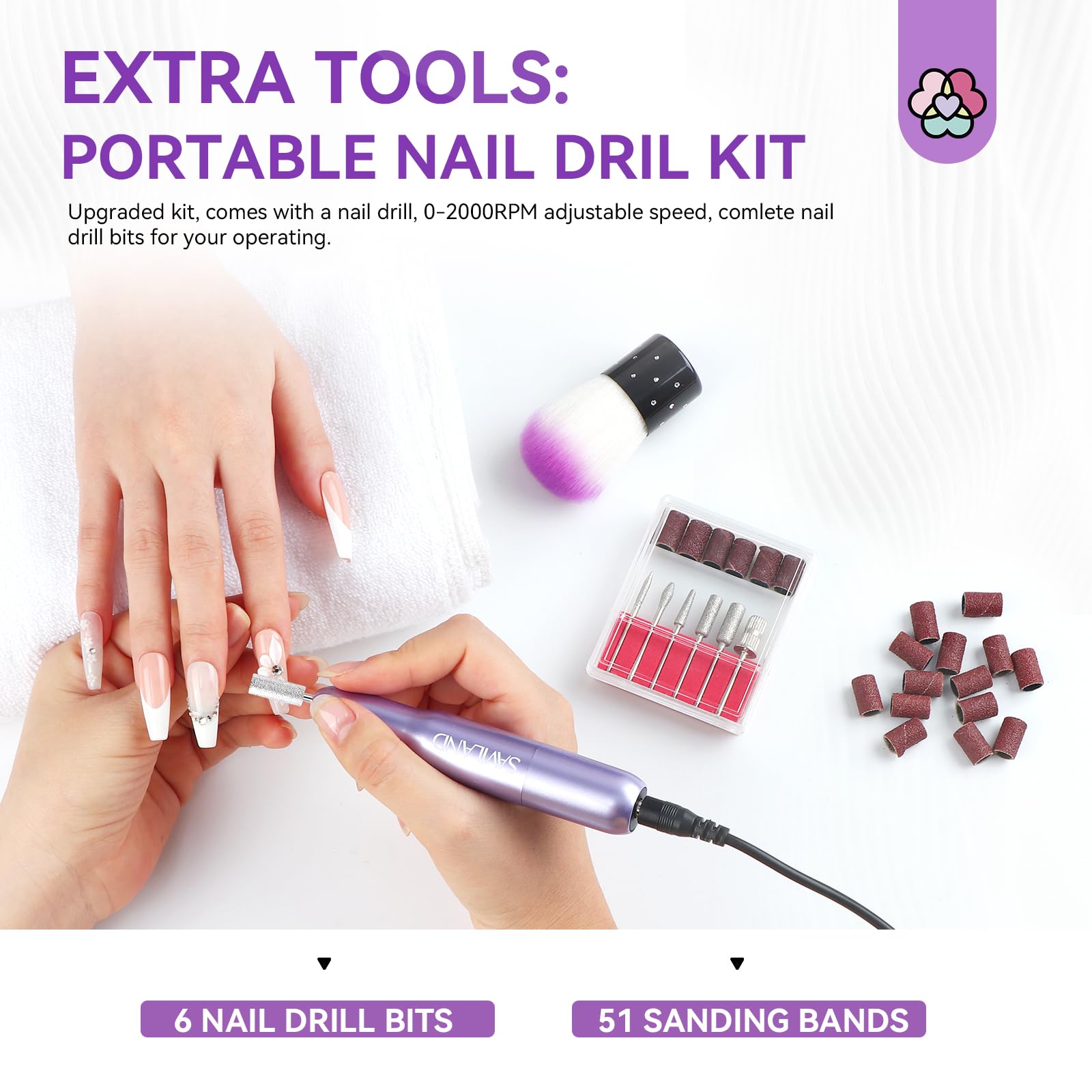 Amazon.com: SAVILAND Builder Gel Nail Kit with Nail Drill - 3 Pcs