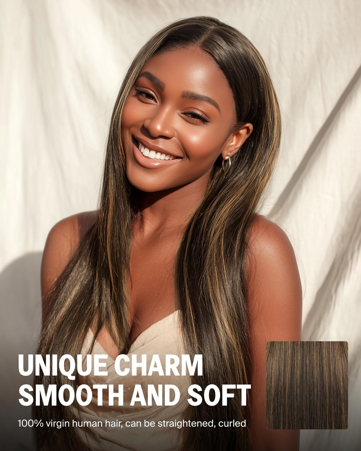 Balayage Wig Human Hair Glueless Straight Wig Human Hair 6x5 Lace Front Wig 220% Density Highlight Straight Closure Wig FB27# Bleached Tiny Knots 26 Inch