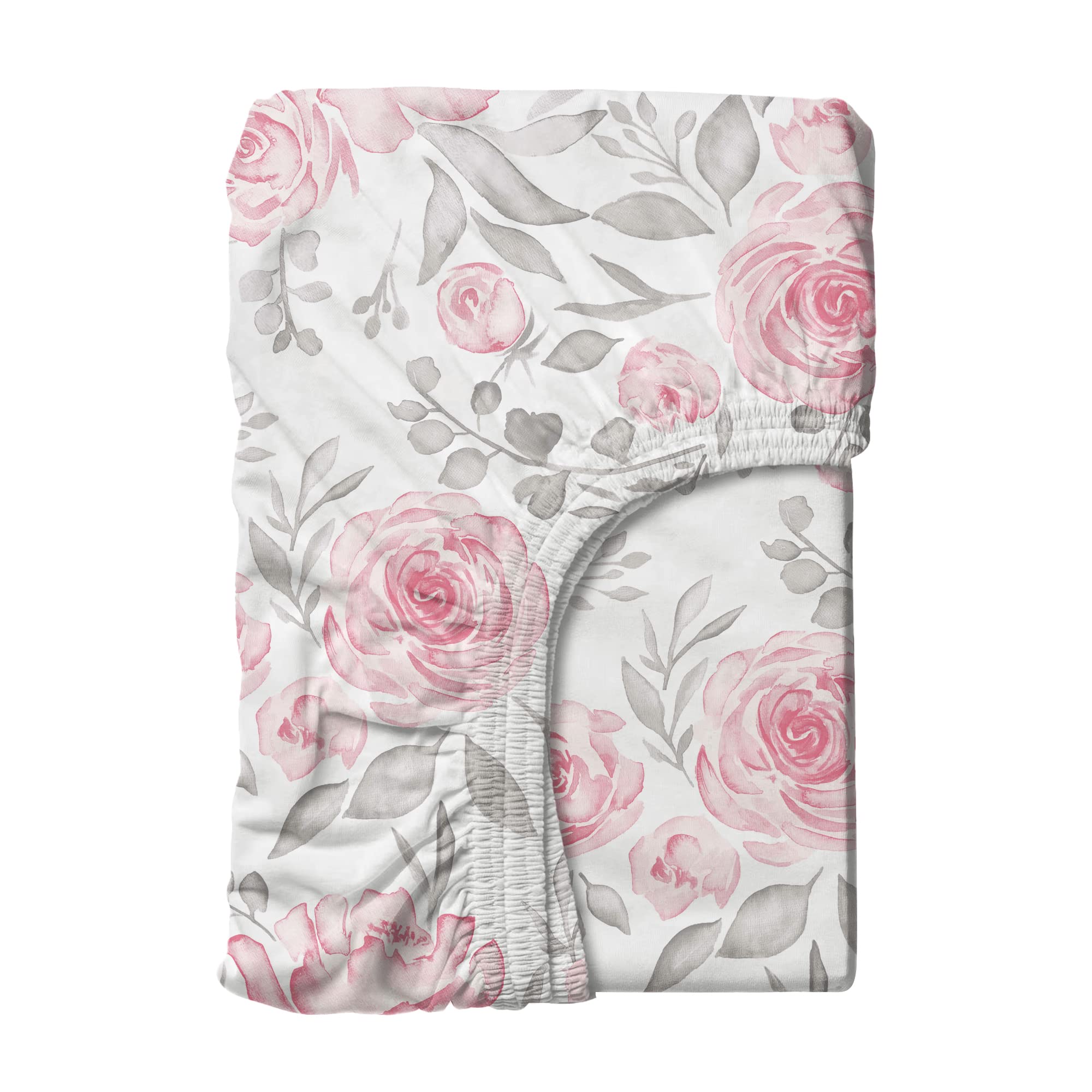 200 Thread Count Cotton Single Fitted Sheet - 90 x 200 Printed Fitted Sheet Only - 100% Long Staple Cotton with a Luxurious Sateen Weave - Super Soft and Durable Floral Bed Sheet