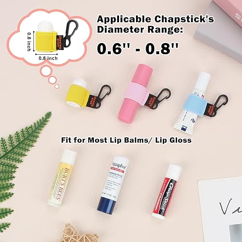 Miniatura 3 de Desing Wish 3 piezas de mini lápiz labial llavero de manga elástica para bálsamos labialesbrillo labiallápices labiales, fundas para bálsamo labial