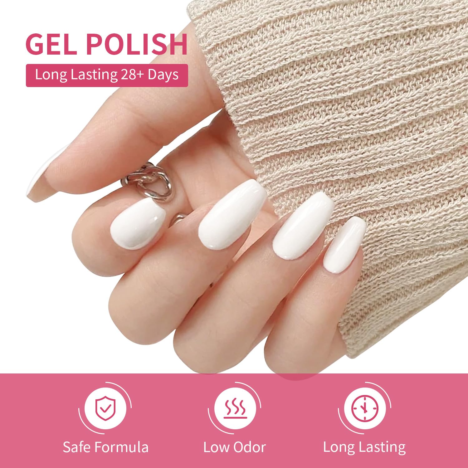 JODSONE 10ml 6 Couleurs Rouge Rose Rose Set de Vernis à Ongles Gel Toutes Saisons Set de Manucure Gel à Lampe U V pour Nail Art Séchage Rapide & Longue Durée Cadeaux de St Valentin pour Elle