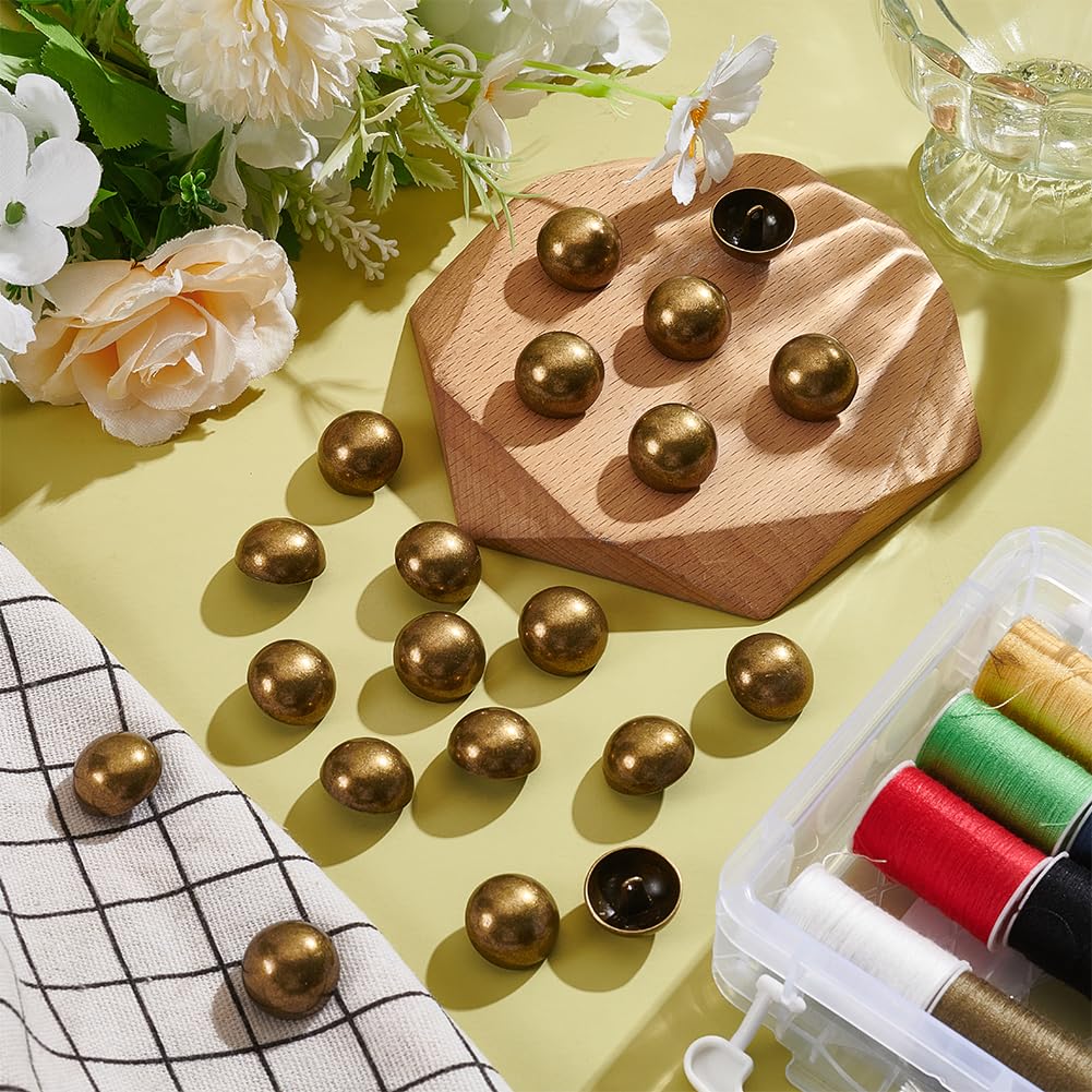UNICRAFTALE 20Pcs Metal Mushroom Domed Buttons Round Sewing Buttons Shank Button Half Round Coat Sewing Button Dome Mashroom Shank Buttoning for DIY Sewings Clothing Coats Home Clothes Project - Image 4