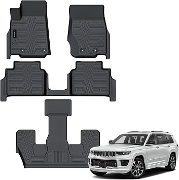 AUXKO All Weather Floor Mats for Jeep Grand Cherokee L 2021-2026 6 Seat