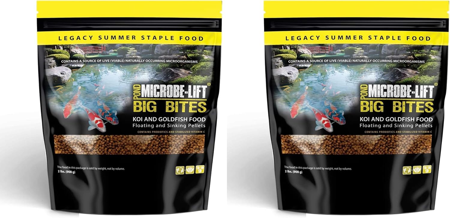MICROBE-LIFT MLLBBXL Big Bites Fish Food Pellets for Ponds, Water Gardens, and Fountains, for Large Live Goldfish and Koi, 16.75 Pounds